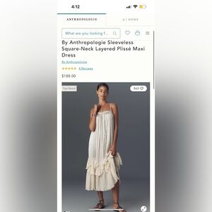 Anthropologie Cream Layered Maxi Dress
